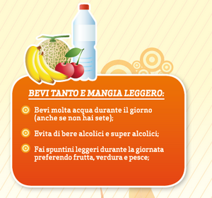 bevi tanto e mangia leggero