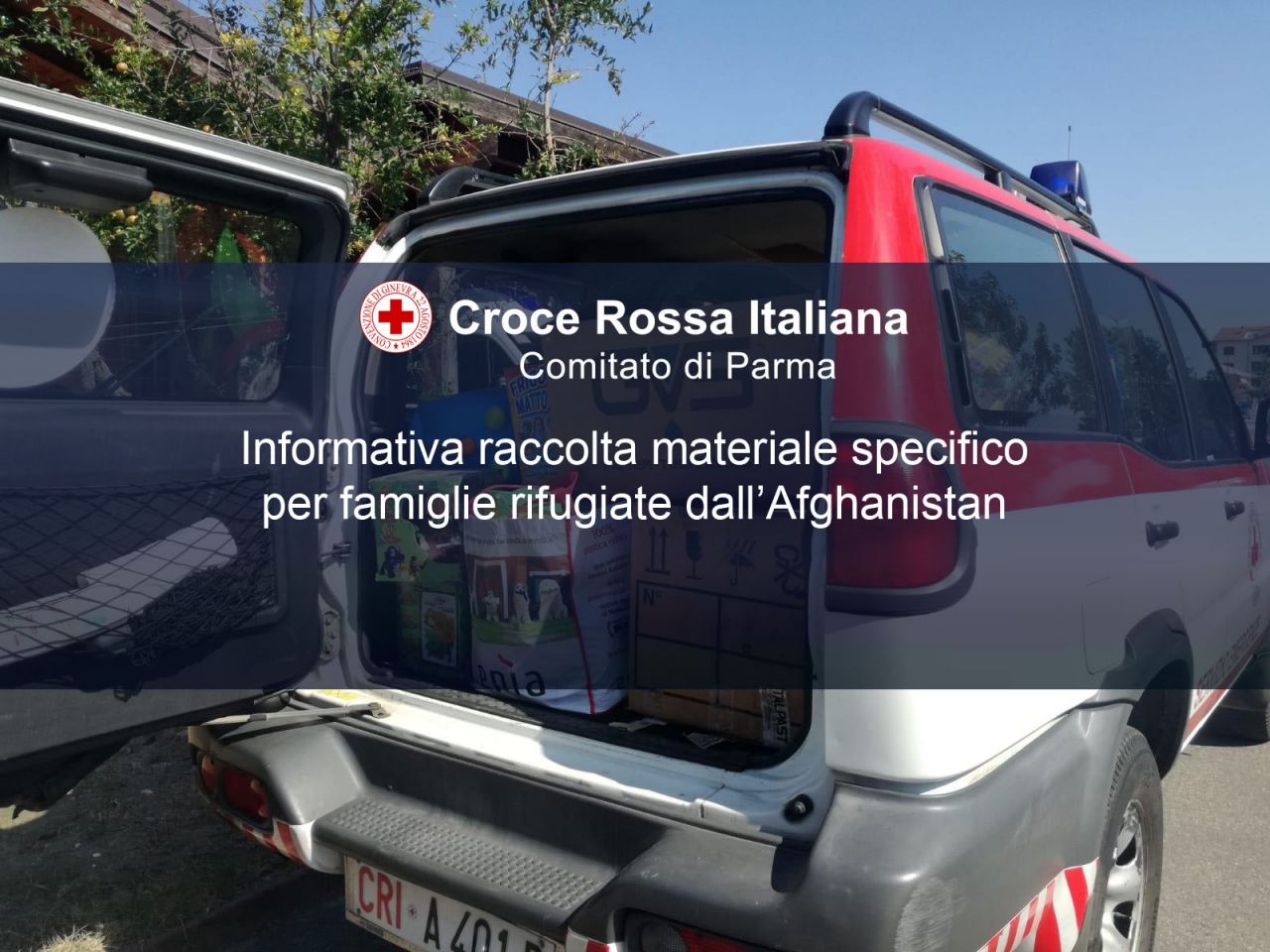 Informativa raccolta materiale specifico per famiglie rifugiate dall&rsquo;Afghanistan